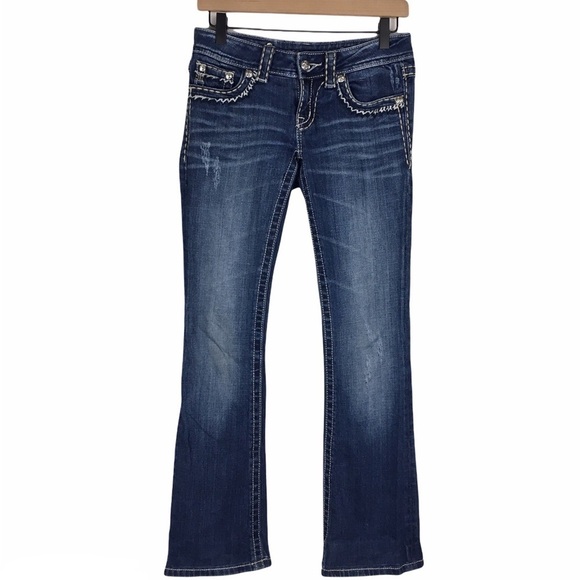 MISS ME for BUCKLE Jeans Boot Cut Embroidered Flap Pocket Western Cowgirl 26 - Picture 1 of 16